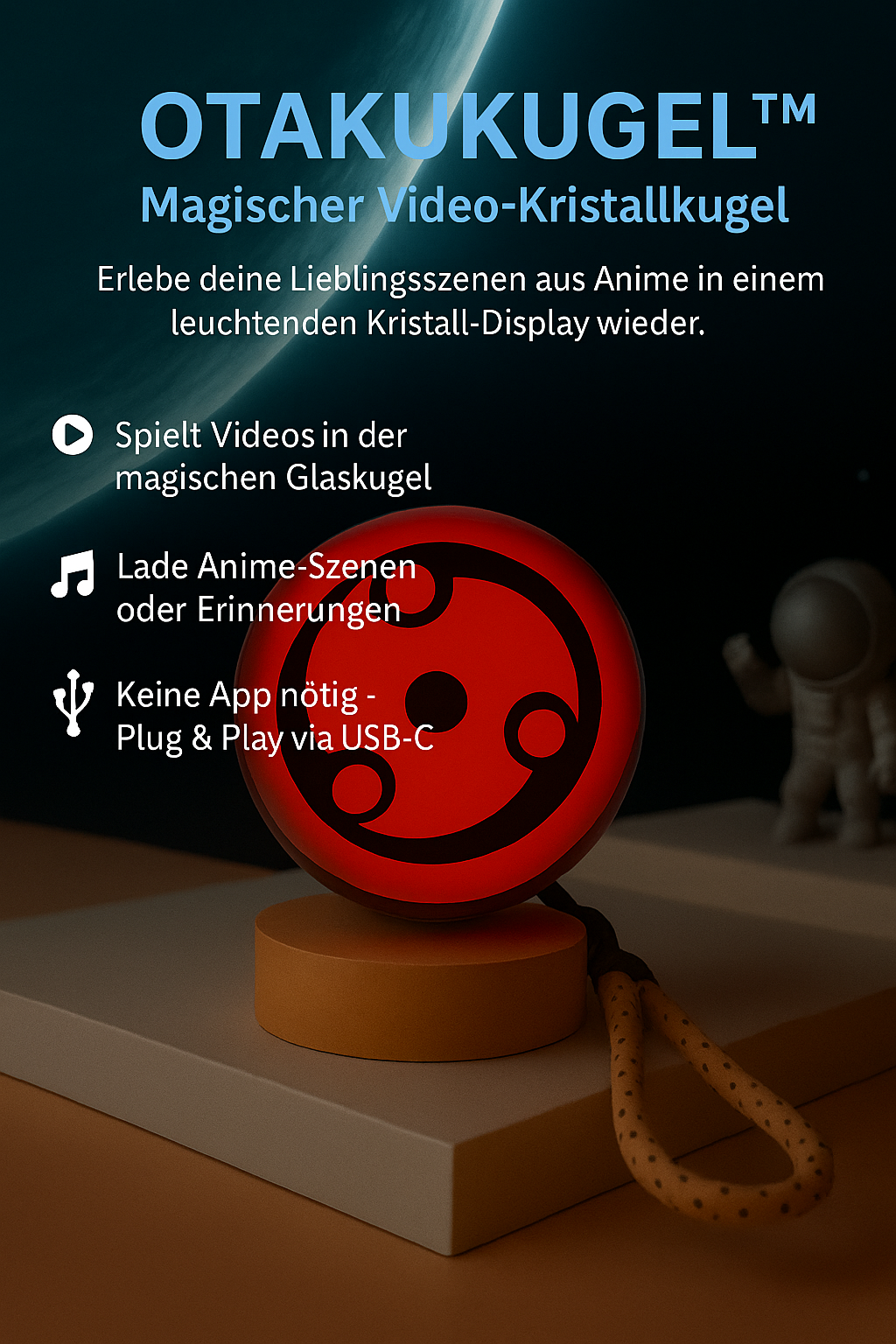 Otaku Ball - Krystal Kugel mit integrierten Display